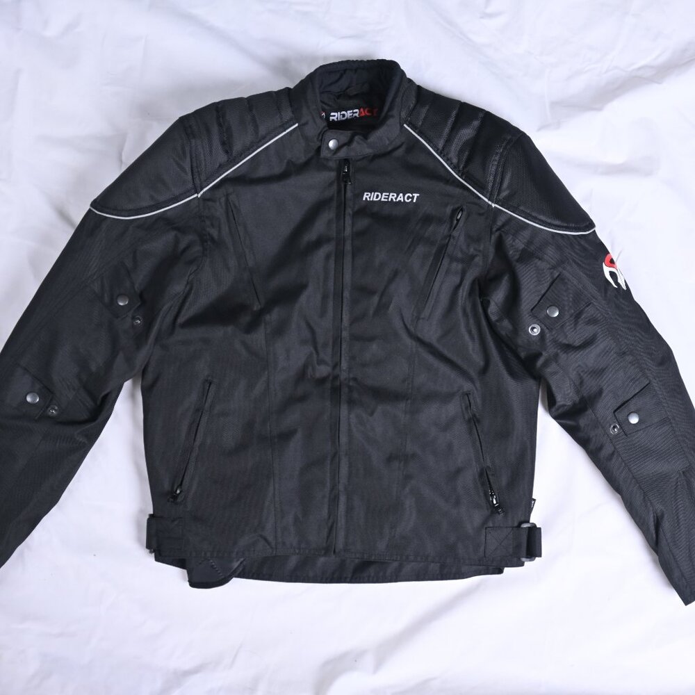 RIDERACT Waterproof Cordura Motorcycle Jacket Biker Riding Armor Touring Gear